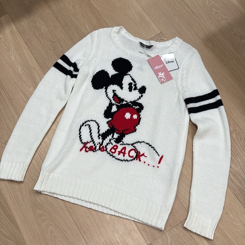 NWT PRINCESS GOES HOLLYWOOD (4) Mickey Mouse Sweater Disney Cotton Blend *FLAW - Picture 8 of 16